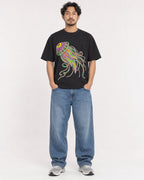 Mockup Boxy Heavyweight Tee Black male full-body 02