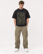 Mockup Boxy Heavyweight Tee Black male full-body 08