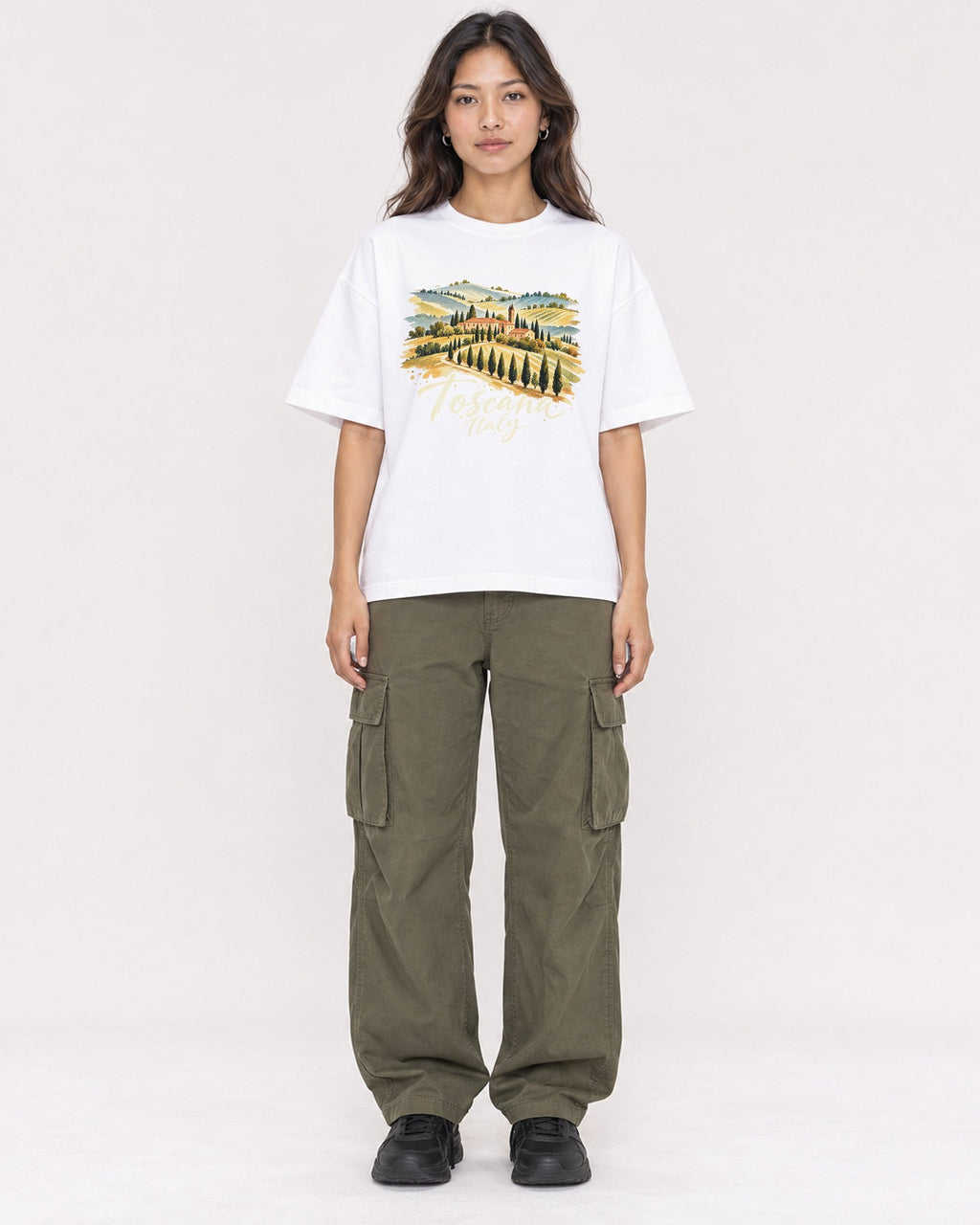 Mockup Boxy Heavyweight Tee White female full-body 02