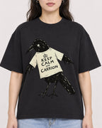 Mockup Boxy Heavyweight Tee Black female close-up 03