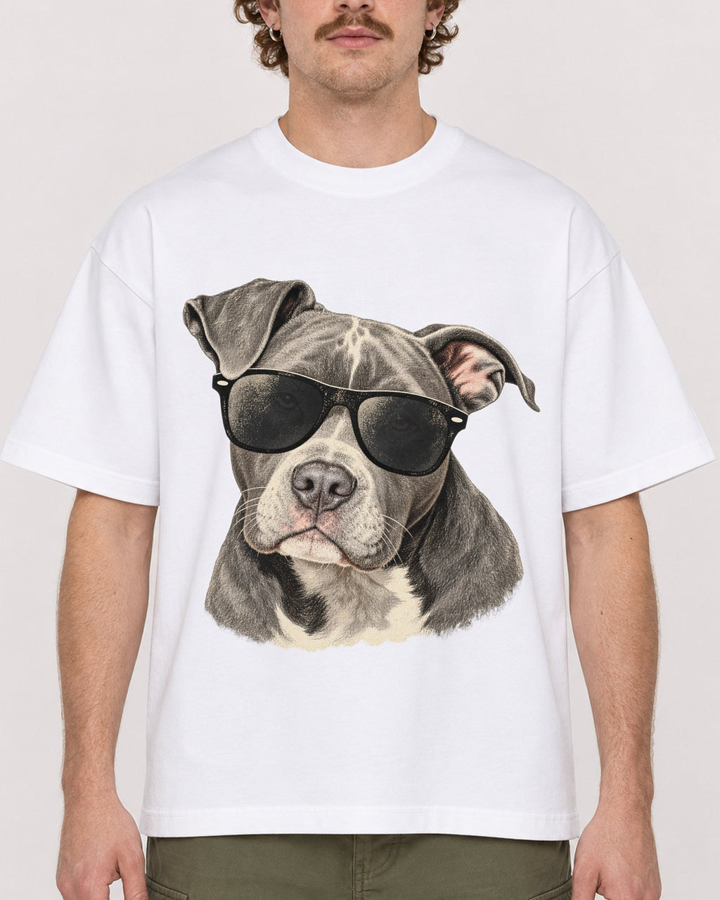 Mockup Boxy Heavyweight Tee White male close-up 09