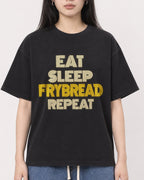 Mockup Boxy Heavyweight Tee Black female close-up 01