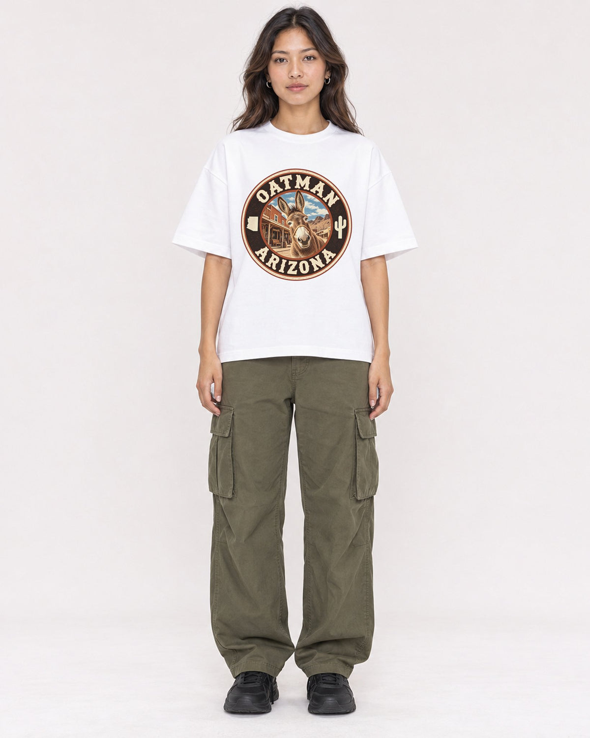 Mockup Boxy Heavyweight Tee White female full-body 02