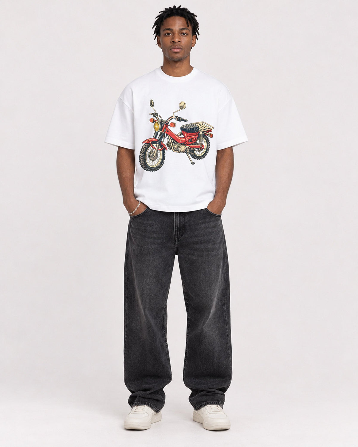 Mockup Boxy Heavyweight Tee White male full-body 05