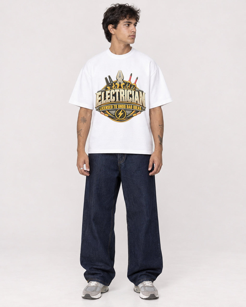Mockup Boxy Heavyweight Tee White male full-body 06