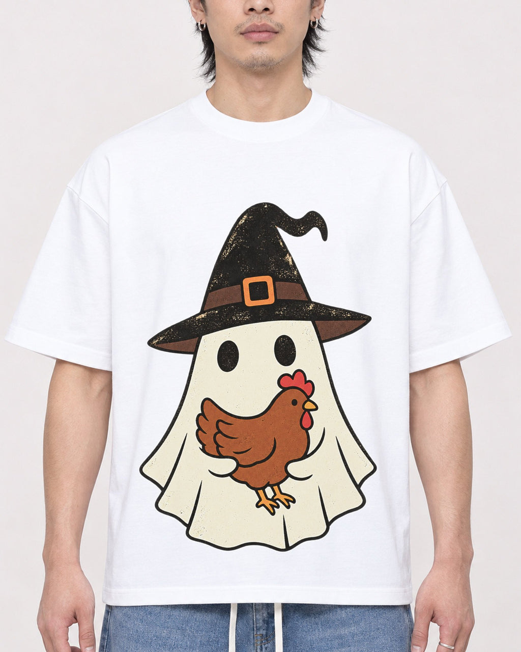 Mockup Boxy Heavyweight Tee White male close-up 23
