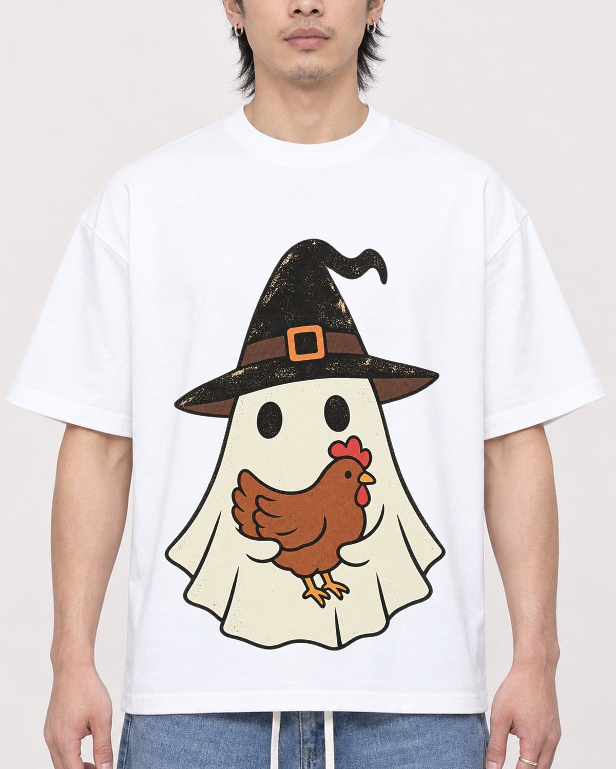 Mockup Boxy Heavyweight Tee White male close-up 23
