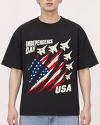 Mockup Boxy Heavyweight Tee Black male close-up 01