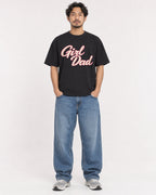 Mockup Boxy Heavyweight Tee Black male full-body 02