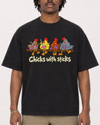 Mockup Boxy Heavyweight Tee Black male close-up 04