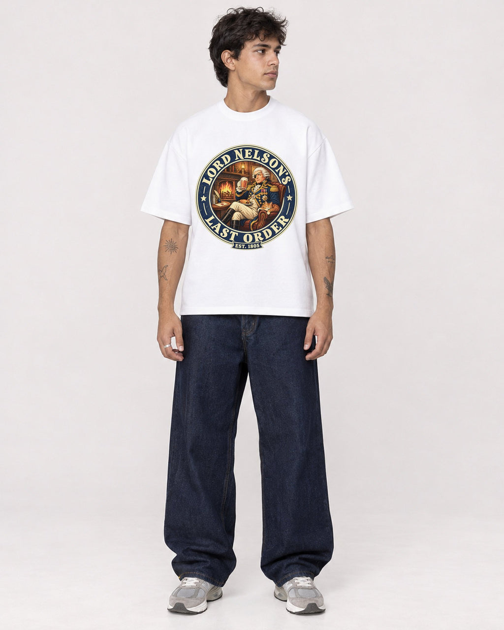 Mockup Boxy Heavyweight Tee White male full-body 06