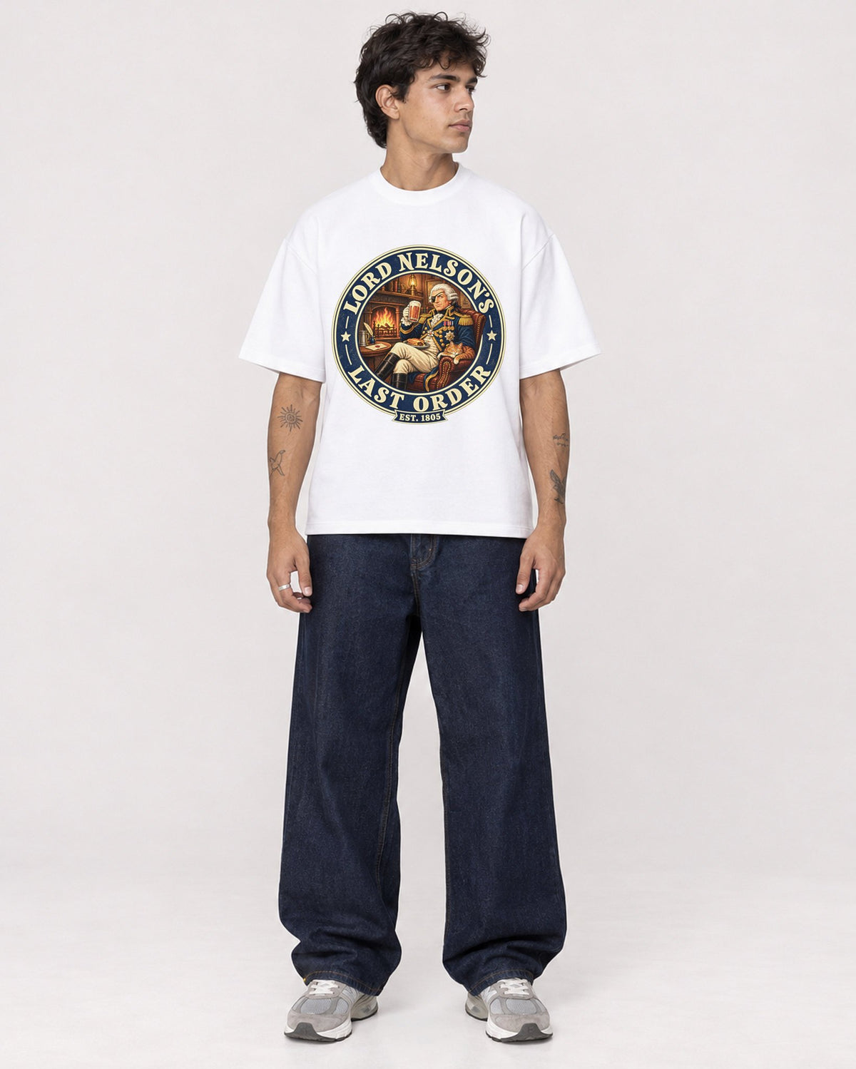 Mockup Boxy Heavyweight Tee White male full-body 06