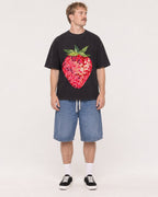 Mockup Boxy Heavyweight Tee Black male full-body 19