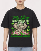 Mockup Boxy Heavyweight Tee Black male close-up 01