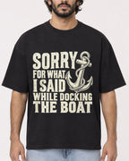 Mockup Boxy Heavyweight Tee Black male close-up 17