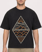 Mockup Boxy Heavyweight Tee Black male close-up 08