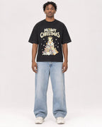 Mockup Boxy Heavyweight Tee Black male full-body 05