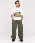 Mockup Boxy Heavyweight Tee White female full-body 47