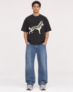 Mockup Boxy Heavyweight Tee Black male full-body 10