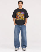 Mockup Boxy Heavyweight Tee Black male full-body 10