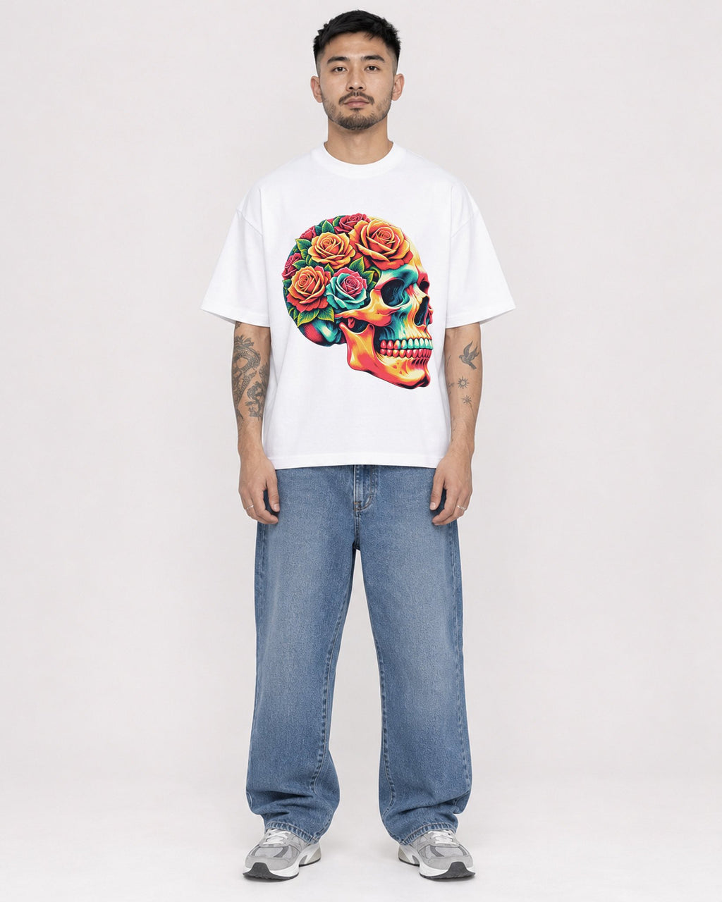 Mockup Boxy Heavyweight Tee White male full-body 12