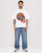 Mockup Boxy Heavyweight Tee White male full-body 12