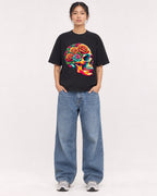 Mockup Boxy Heavyweight Tee Black female full-body 12
