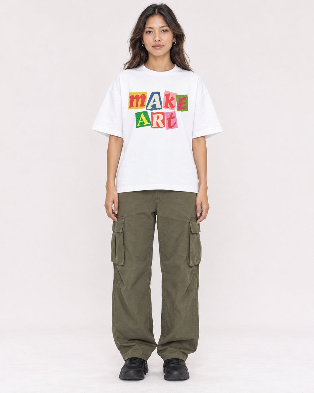 Mockup Boxy Heavyweight Tee White female full-body 02