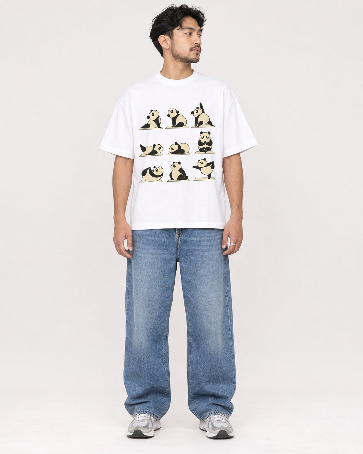 Mockup Boxy Heavyweight Tee White male full-body 02