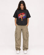 Mockup Boxy Heavyweight Tee Black female full-body 06