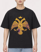 Mockup Boxy Heavyweight Tee Black male close-up 01
