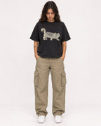 Mockup Boxy Heavyweight Tee Black female full-body 06