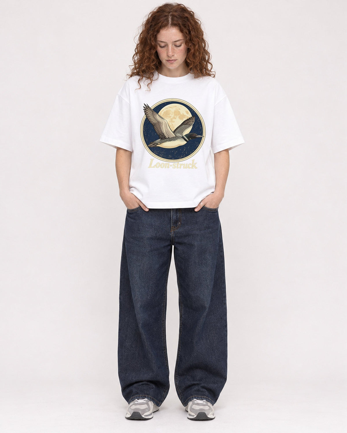 Mockup Boxy Heavyweight Tee White female full-body 09