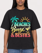 Mockup Boxy Heavyweight Tee Black female close-up 04