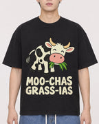 Mockup Boxy Heavyweight Tee Black male close-up 31