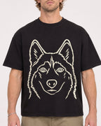 Mockup Boxy Heavyweight Tee Black male close-up 28