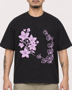 Mockup Boxy Heavyweight Tee Black male close-up 12