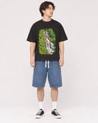 Mockup Boxy Heavyweight Tee Black male full-body 03
