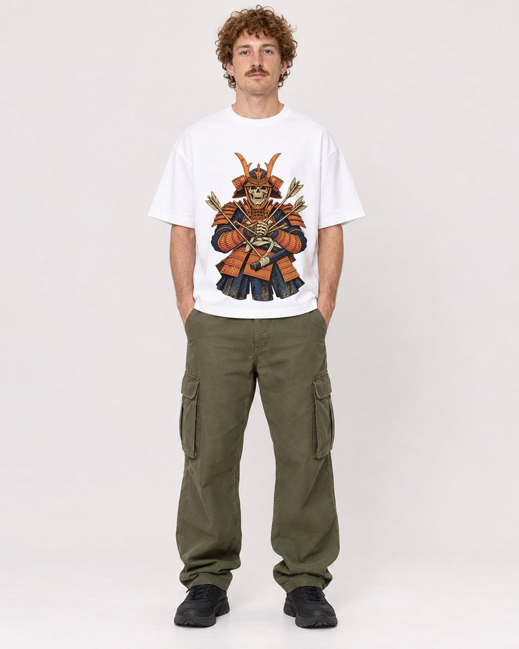 Mockup Boxy Heavyweight Tee White male full-body 09