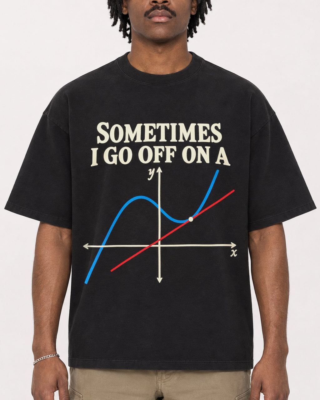 Mockup Boxy Heavyweight Tee Black male close-up 04