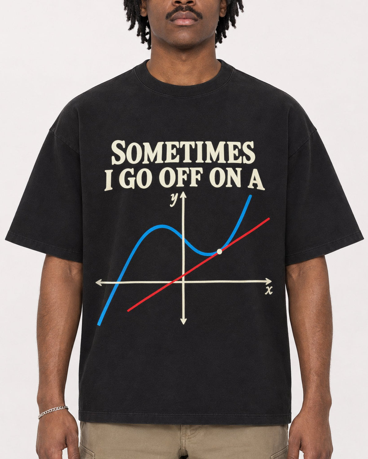 Mockup Boxy Heavyweight Tee Black male close-up 04