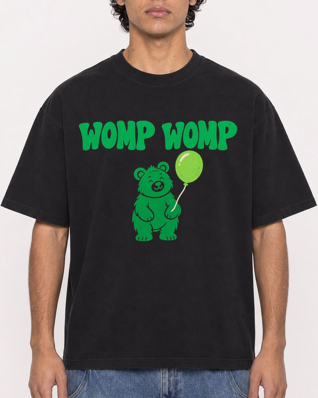 Mockup Boxy Heavyweight Tee Black male close-up 26