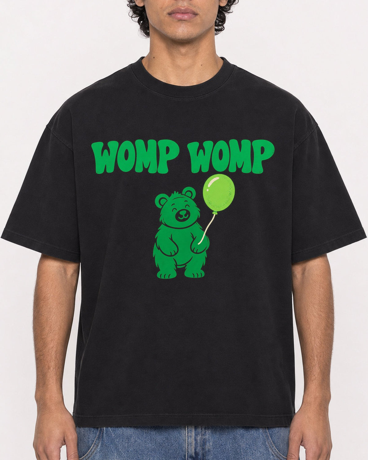 Mockup Boxy Heavyweight Tee Black male close-up 26