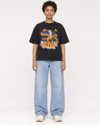 Mockup Boxy Heavyweight Tee Black female full-body 35