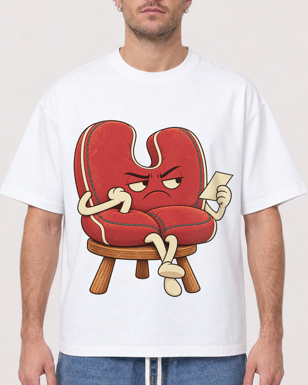 Mockup Boxy Heavyweight Tee White male close-up 08