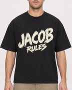 Mockup Boxy Heavyweight Tee Black male close-up 08