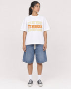 Mockup Boxy Heavyweight Tee White female full-body 16