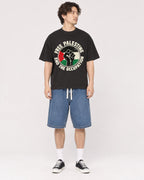 Mockup Boxy Heavyweight Tee Black male full-body 03
