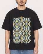 Mockup Boxy Heavyweight Tee Black male close-up 02