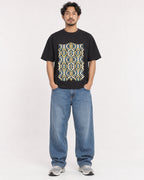 Mockup Boxy Heavyweight Tee Black male full-body 02